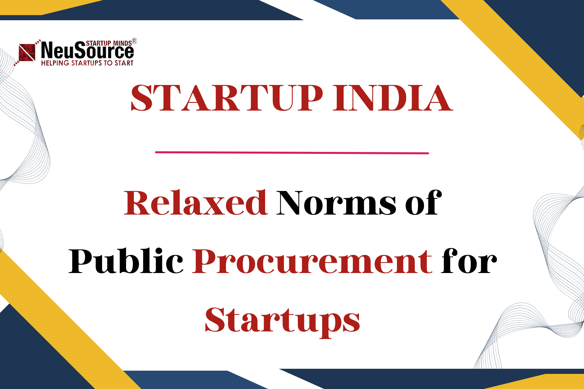 Relaxed Norms Of Public Procurement For Startups By Startup India